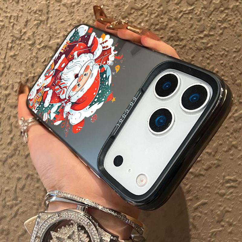 IMD Christmas Tree & Santa Case for iPhone 17 16 15 14 Pro Max/13 Shockproof Hard Cover with Fade-Resistant Design