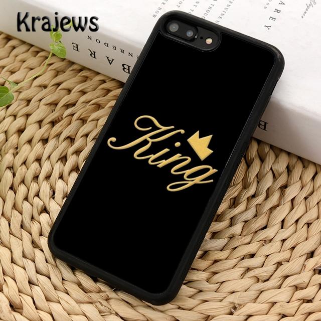 Krajews KING Queen Crown Letter Soft Phone Case Cover For iPhone 17 Air 16 15 14 plus 11 12 13 pro max Plus coque Fundas