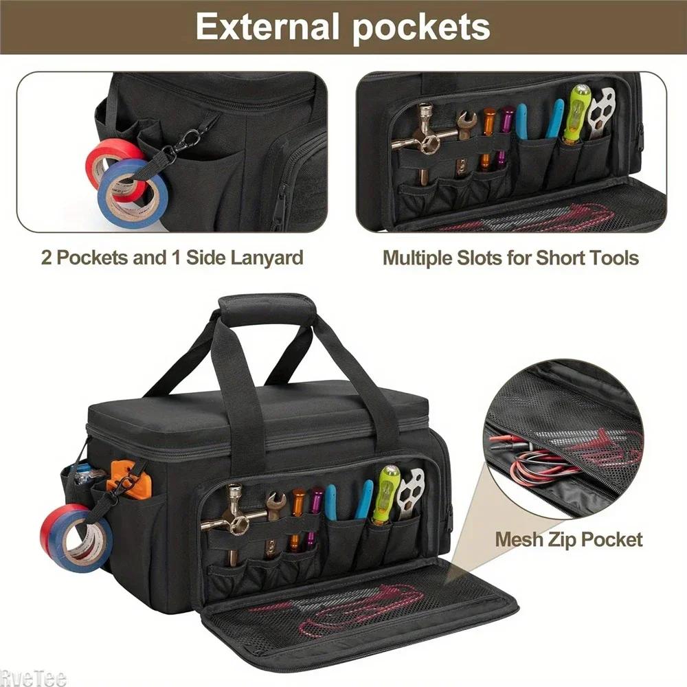 Tactical Tool Bag MultiFunction Work Organizer Non-Waterproof Thick Padded Bottom for Electrician Tool Repairmen Carpenters 2025