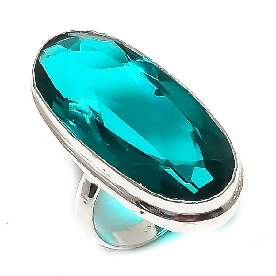 Indicolite Tourmaline Gemstone Handmade 925 Sterling Silver Ring Size 6 u3o43