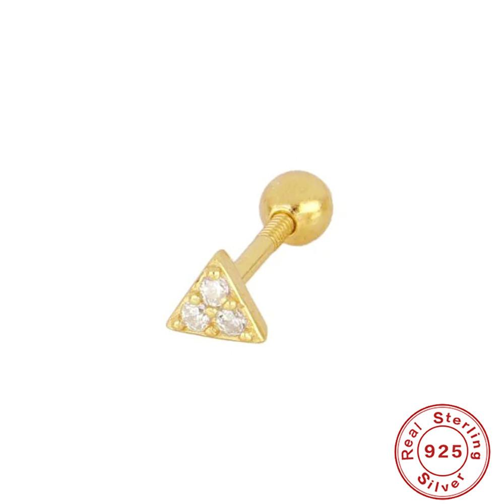 

Серьги-пусеты из стерлингового серебра 925 пробы, геометрические, в виде звезды, с бриллиантом, для пирсинга хряща уха, аксессуары для ушей, стильные, простые, на резьбе