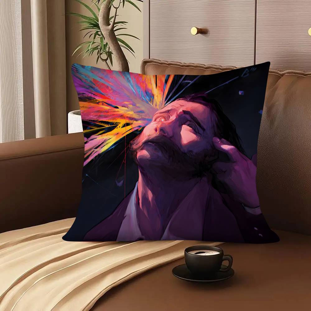 1pc D-Disco Elysium Game Pillow Case Fashion Square Pillowcase Bedroom Sofa Room Ins Decoration Leisure