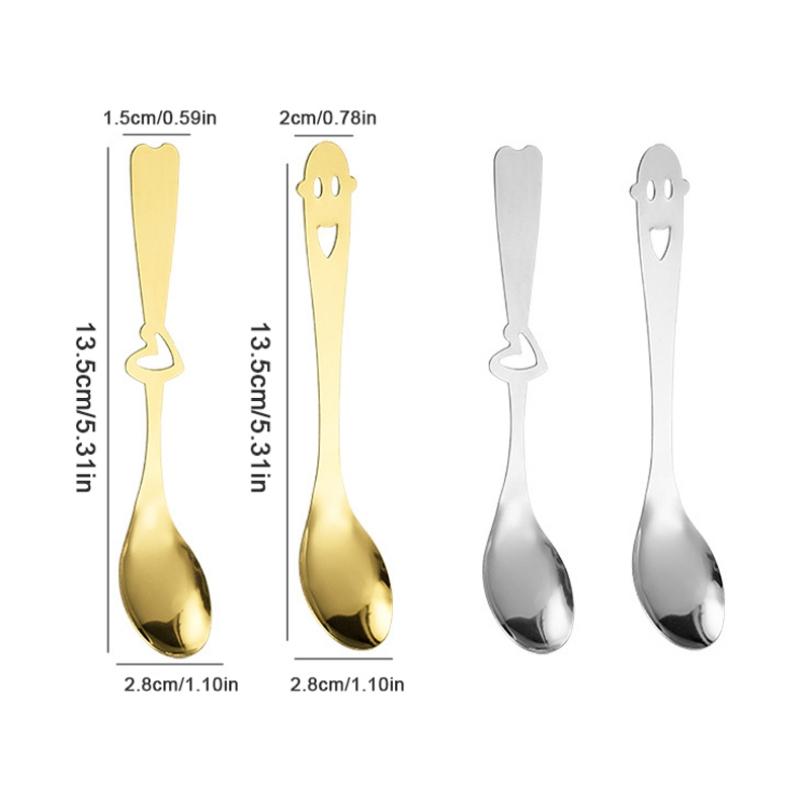 10pcs/set Stainless Steel Hollow Heart Shape Coffee Spoon 13.5cm Espresso Spoon Tea Milk Stirring Spoon for Dessert Spoons
