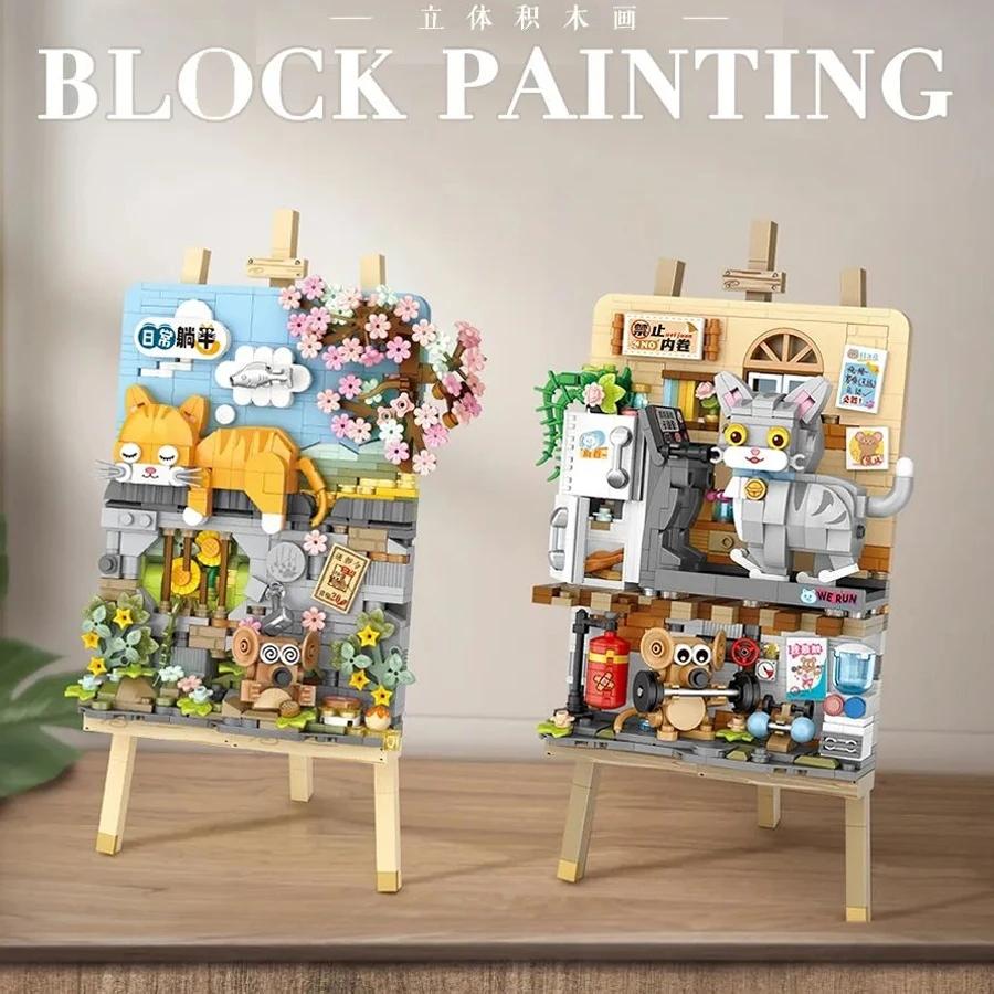 City Food Barbecue Stand Building Block Mini Takoyaki Streetview Hong Kong Food Stall Puzzle Decor Toys Girls Kids Gift