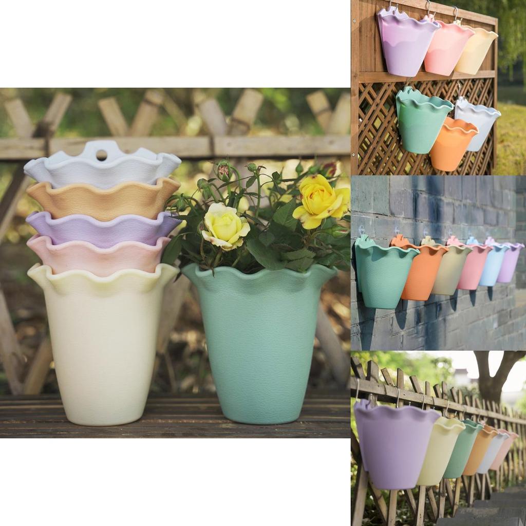 Vibrant Plastic Hanging Planter For Garden Or Balcony Wall Flower Pot Decoration