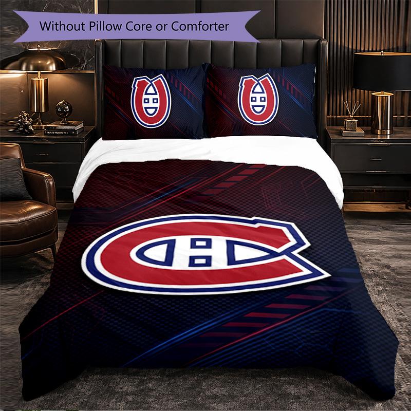 Montreal Canadiens Muster Mikrofaser 3-teiliges Bettwäscheset Dekor Bettbezug-Set Für Schlafzimmer Heimgebrauch