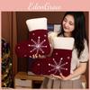 Christmas Decor Plush Sock With Embroidered Snowflake And Gift Bag For Holiday Home Decor