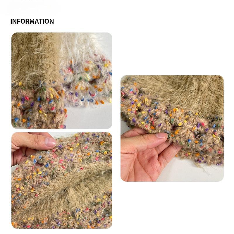 Spring and Autumn Warm Ear Protector Color Dopamine Plush Knitted Bucket Cap