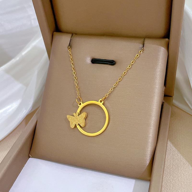 Geometric Animal Temperament Personality Minimalist Wind Furnace Real Gold Necklace Female Collarbone Chain