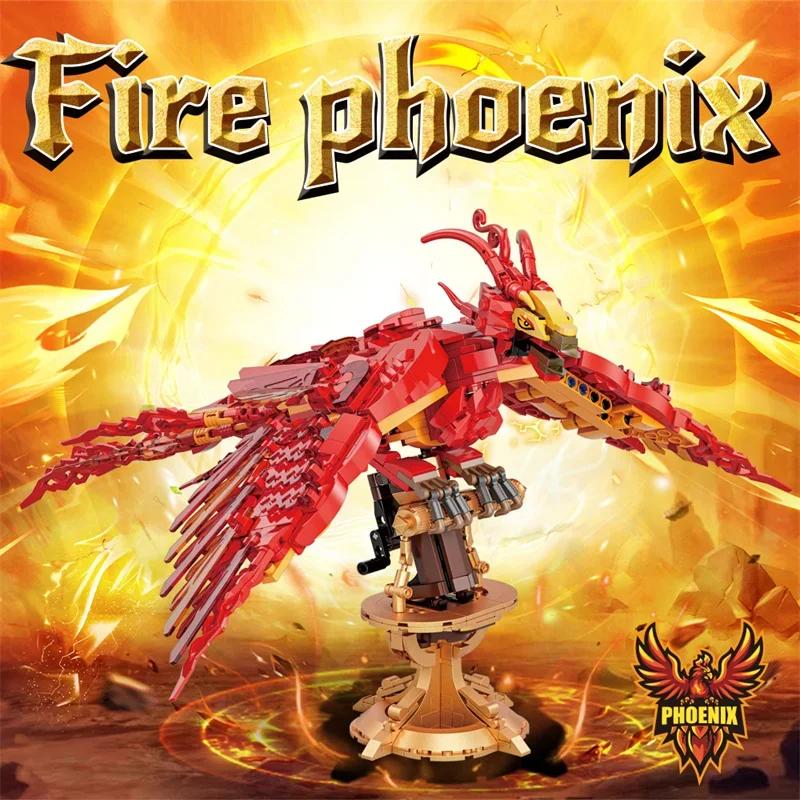 Technical Fire Phoenix Building blocks Kit MOC Assembly Bricks DIY tabletop decorations Model birthday Christmas Gift