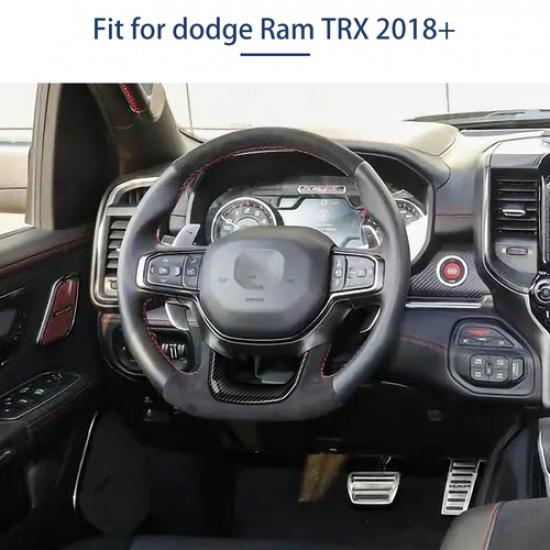 Under Steering Wheel Cover Trim Panel For Dodge Ram 1500 TRX + Carbon Fiber