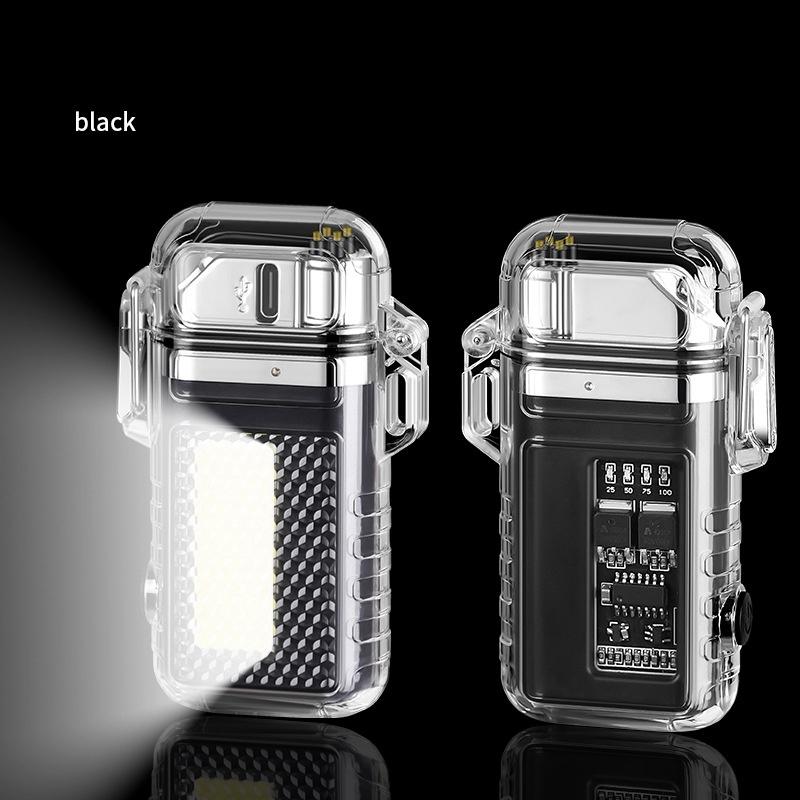 New Arrival Retractable Windproof Pulse Dual Arc Electric Lighter Outdoor Waterproof Camping BBQ LED Display Type-c Quick Charge Lighter