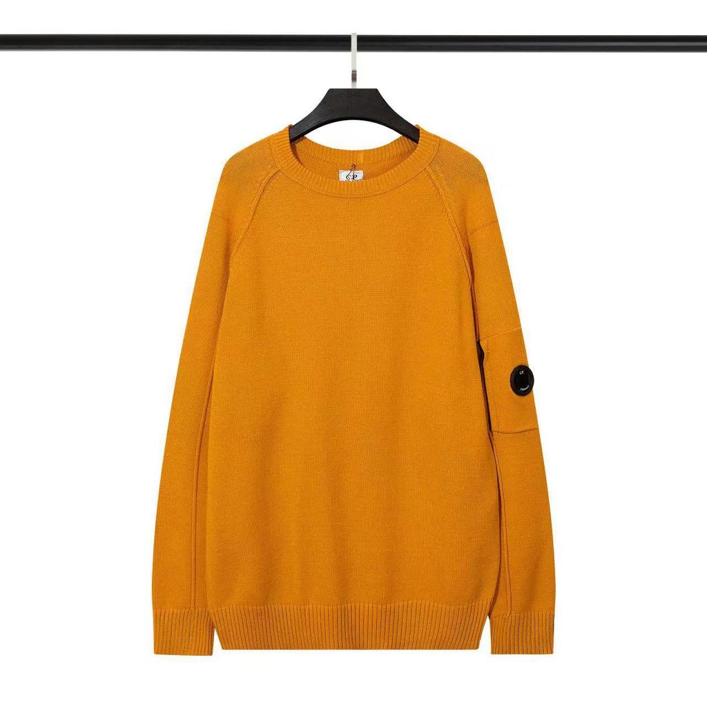 CP Lens Badge Knitwear: Versatile, Casual Loose Round Neck Sweater for Men - Autumn/Winter Edition