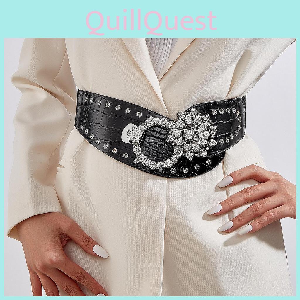 Trendy Spring Metal Waist Belt With Sparkling Water Digger Buckle For Women Fashion