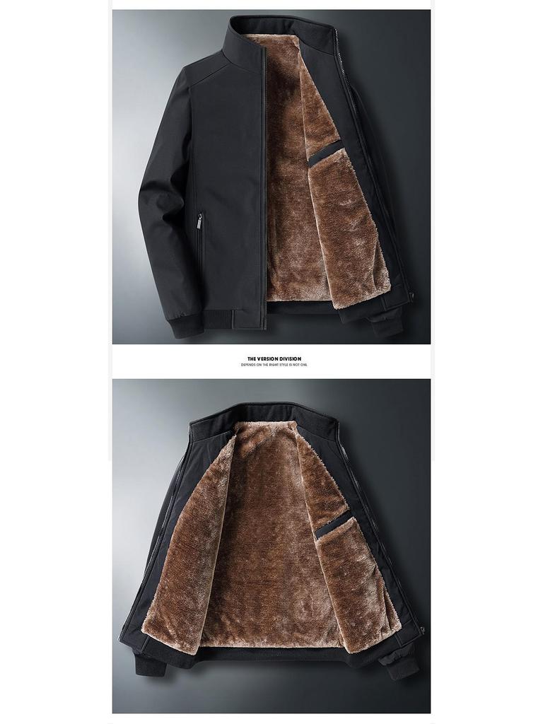 Herren Dicker Warmer Samtmantel für Herbst/Winter - Übergröße, Modische Jacke für Mittelalte/Ältere