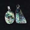 Oval-Pear Abalone Shell Gemstone 96.60 Ct Pair 925 Silver Pendant Healing Stone AR-1704-S