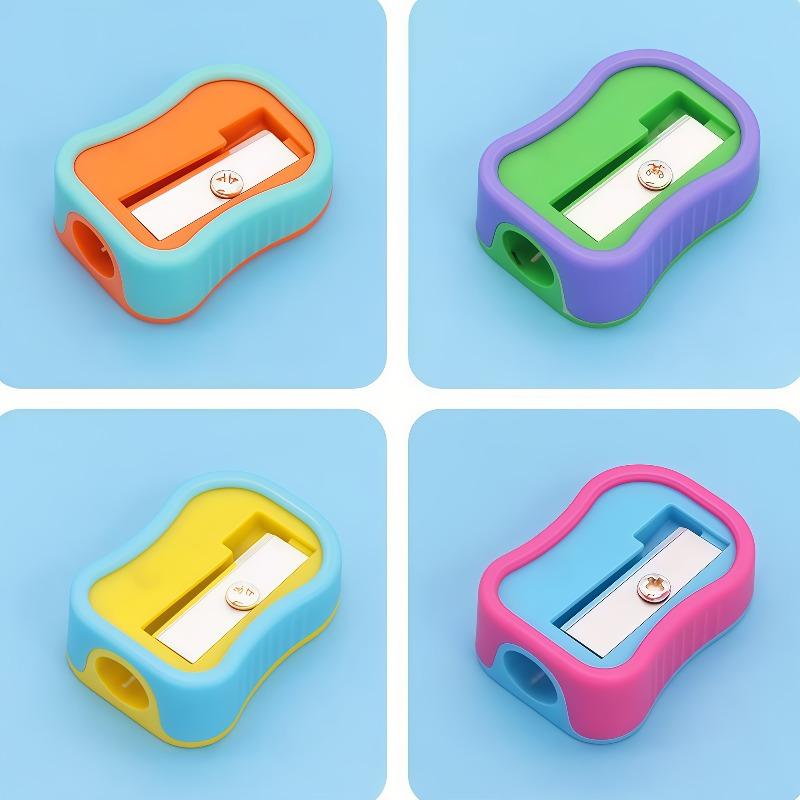 2/4pcs Color pen roller, single hole pencil sharpener, new creative design, comfortable grip, student tool, school supplies.