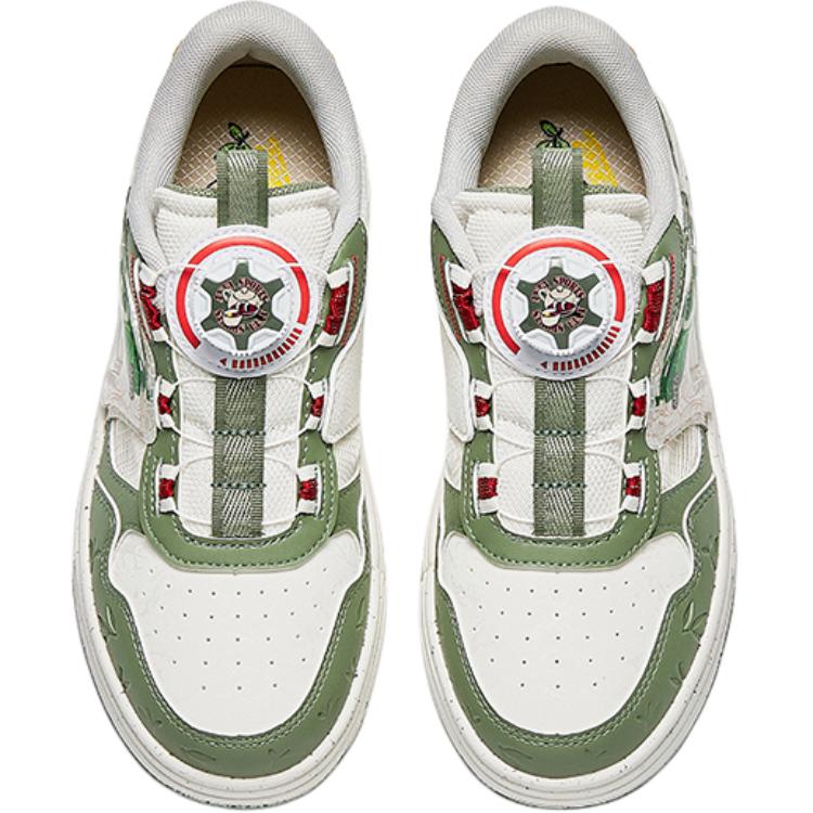 Anta Comfortable Versatile Non-Slip Wear-Resistant Low-Top Kids Skate Shoes Kids Sneakers White Green 312438021R