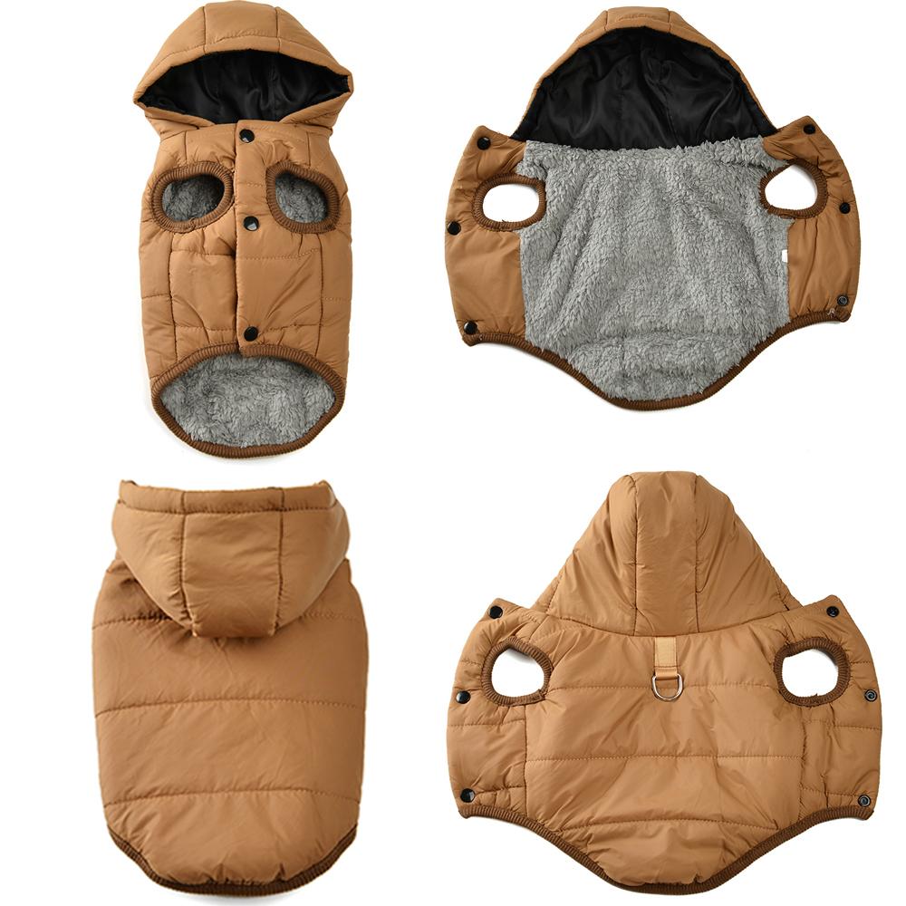 Dog Hooded Winter Jacket Soft Warm Fleece Velvet Puppy Vest Coat  Pet Dog Hat Clothes Cold Proof Winter Padded Yorkies Costume