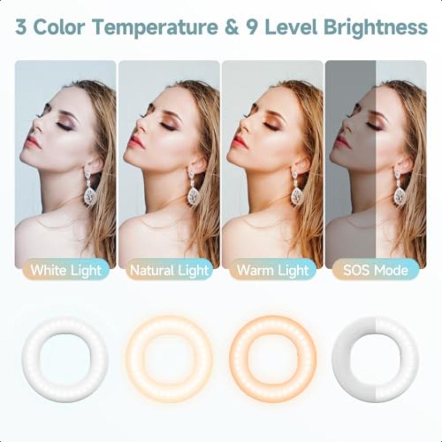 

Накамерный кольцевой свет Перезаряжаемый Селфи Заполняющий свет Портативный Кольцевой свет для селфи с 3 регулируемыми режимами освещения Свет для видеоконференций United States