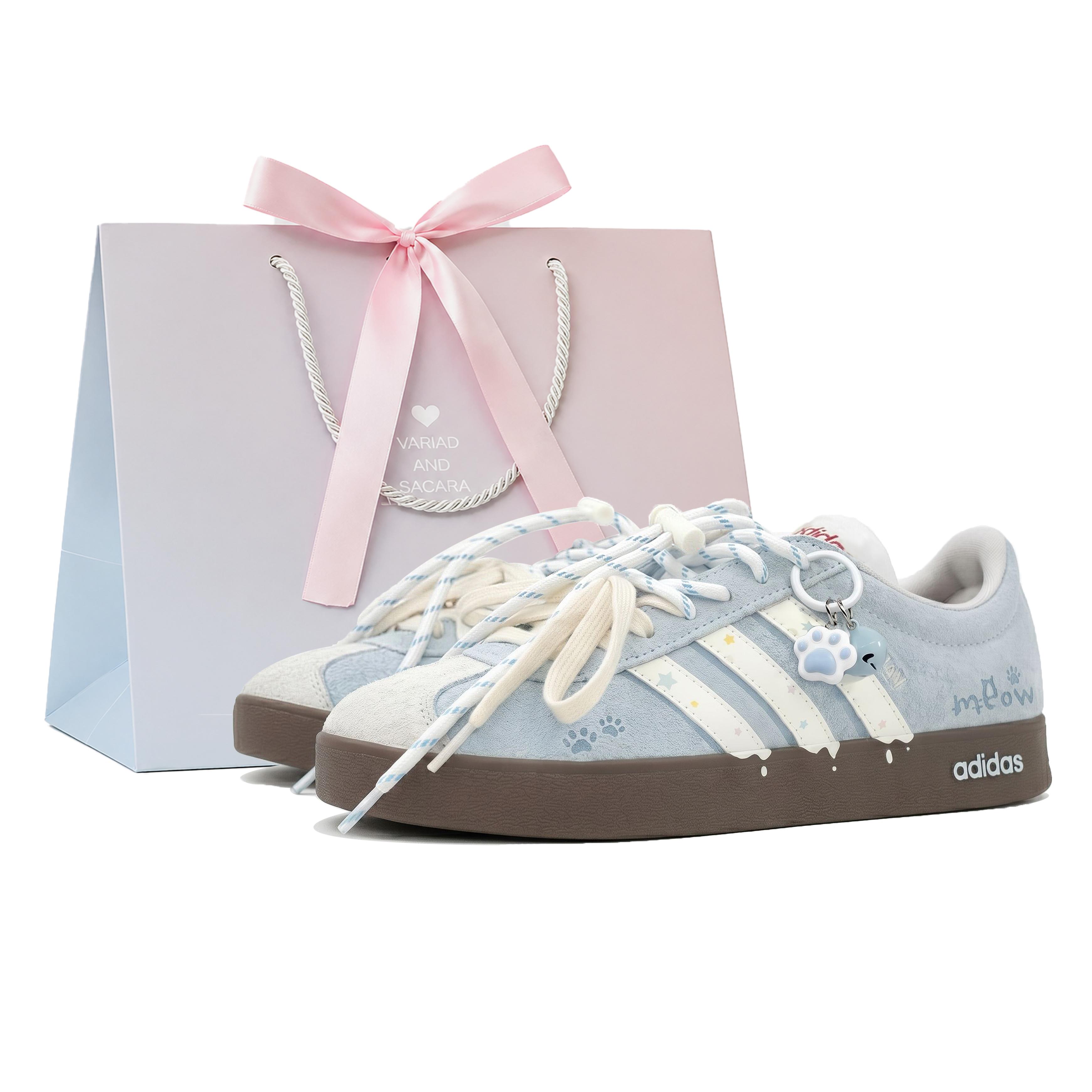 

Adidas VL COURT 2.0 Maris Sal Milk Cap Cat Paw Skateboard Shoes Women s Light Blue HQ1802(team1074-) 40