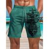 Summer 3D Skeleton Pattern Print Shorts Fashionable Casual Beach Men's Shorts
