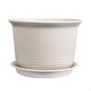 Resin Pot, Nordic Minimalist, Thickened Round Planter with Tray M5B 15x11cm Beige