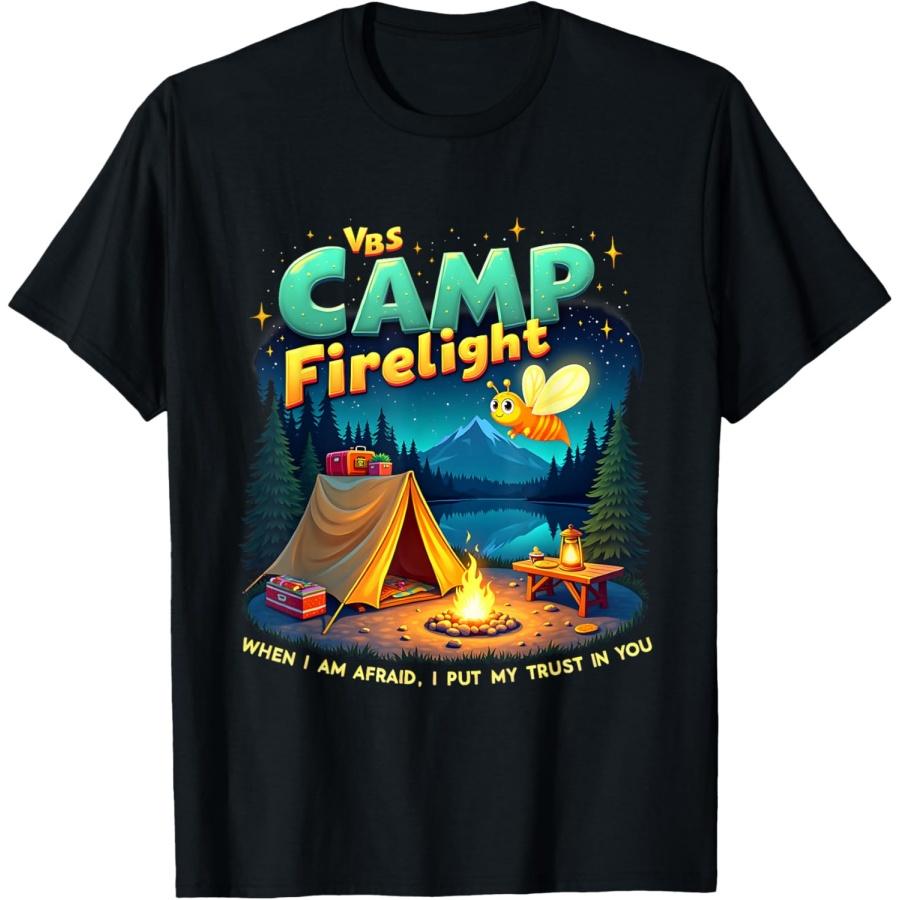 

2025 Camp Firelight Camp VBS Vacation Bible School Firework T-Shirt(1) XXXXXL чорний