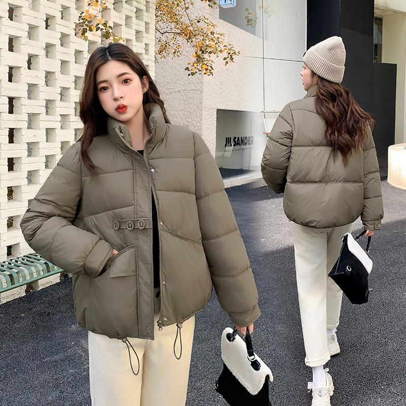Small down cotton jacket short three-button bread jacket casual jacket stand-up collar down cotton jacket batch