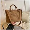 Large Capacity Bag Versatile Casual Canvas Shoulder Bag Internet Celebrity Handbag College Student Fashion Tote Bag Small Square Bag
