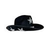 Felt Hat Sparkling Star Decor Wide Brim Western Cowboy Kids Hat Lightweight Fabric Party Festival Outdoor Hair Accessory