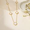 Stainless Steel Clover Necklace with Five Flowers and Four Leaves, Waterproof, Sweat Proof, High-end and Non Fading Jewelry