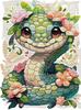 Awesocrafts Cross Stitch Stamp Zodiac Easy Cross Stitch Embroidery Needlework 2 Strands Kit, Snake, Pattern, Kit, 14CT,