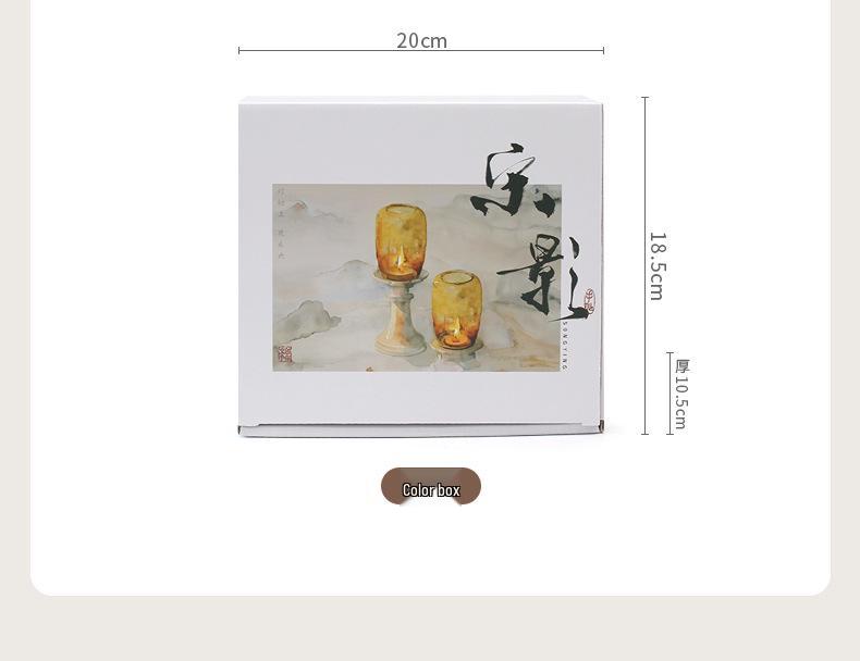Chinese Forbidden City Glass Candlestick: Zen Tea Room Atmosphere Candle Lamp Decoration