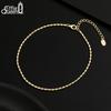 Effie Queen Enchanting 925 Sterling Silver Olive Beads Chain Anklet Exquisite Jewelry for Women Summer Beach Casual Wearing SA81