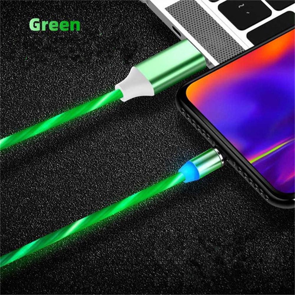 Data Line LED Magnetic Micro USB Cable Android Type-C IOS Fast Charging Cable for Mobile Phone