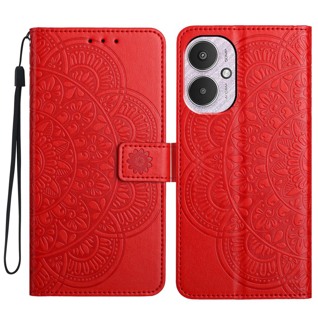 For Xiaomi Redmi 13C 4G/5G/13R 5G/Poco M6 5G/Poco C65 4G Case PU Leather Mandala Imprinted Phone Cover