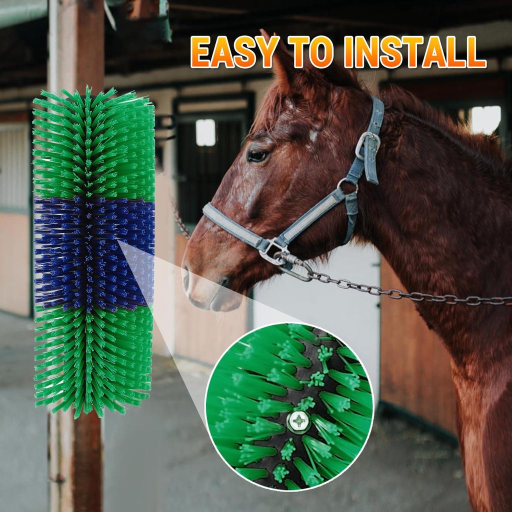 Two Livestock Scratch Cattle Scratcher for Itching Horse and Cow Scratcher Full Massage Animal Back Scratch Brush Brushes, Relief, Brush, (Green)