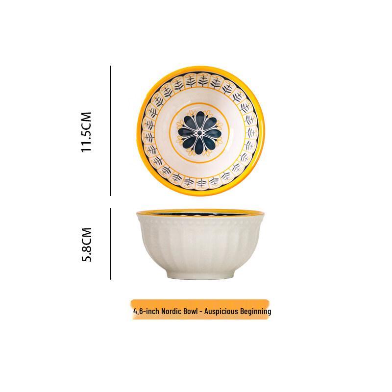 Jingbaodi Japanese Style Ceramic Bowls - Good Fortune Series