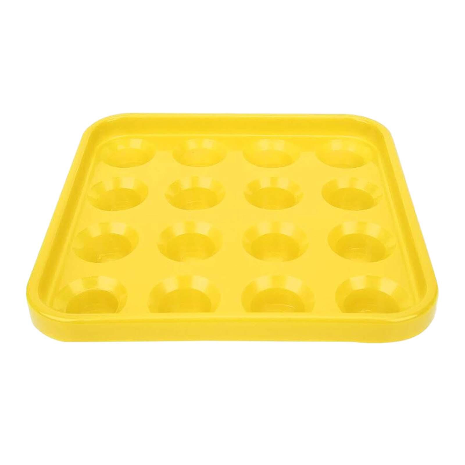 Pool Ball Tray Billiard Ball Holder Tray, Snooker Ball Carrying Tray, Pool Table Accessories for 16 Billiard Ball Storage жёлтый