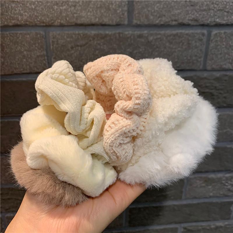 Women Hair Scrunchies Velvet Solid Color Hair Band for Girls Ponytail Holder Rubber Bands Hair Ties Hair Accessories