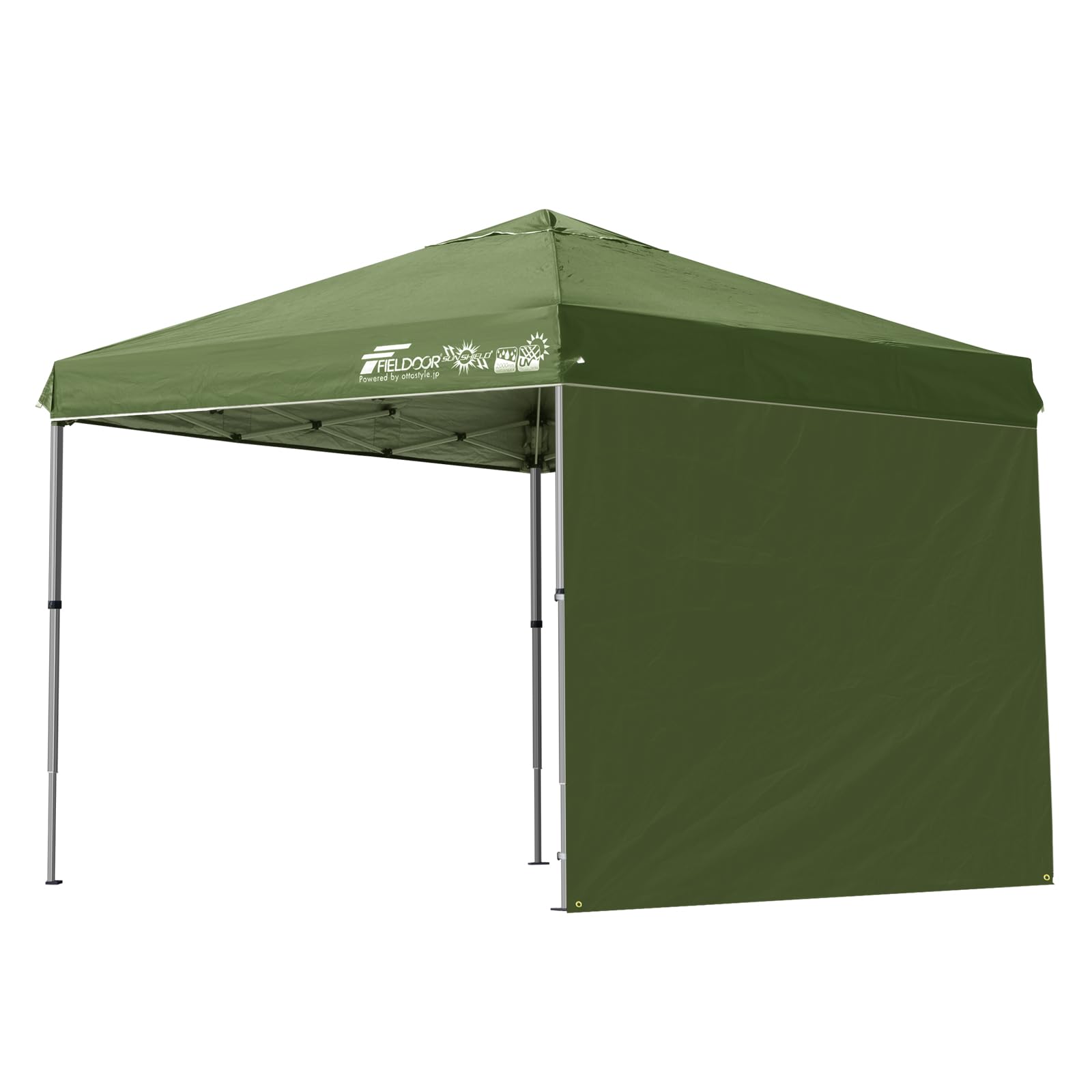 

Палатка FIELDOOR Easy to beside G03 Легкая алюминиевая рама В комплект входят специальные боковые листы Ветрозащита Высокая водостойкость Серебряный УФ-фильтр
