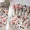50Pcs 3D Mix Sizes Beautiful Blossoming Rose Flowers Resin Adhesive Nail Art Rhinestones Decorations Manicure Nail Charms