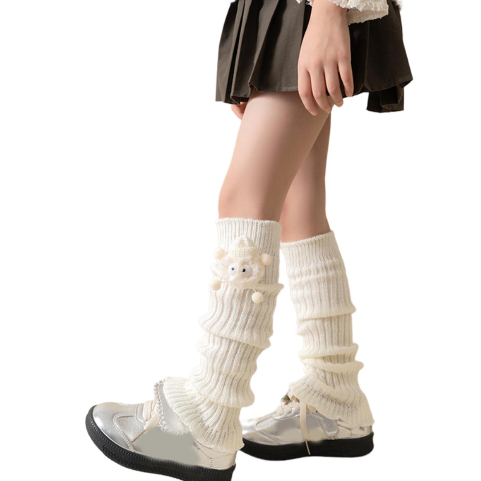 Вязаные гетры Детские свободные носки Универсальные теплые гетры Стильные вязаные гетры Удобные для холодной погоды белый