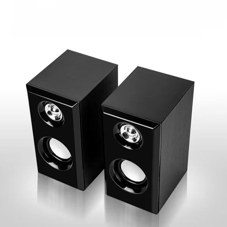 Computer Speakers USB Wired Wood Speakers Bass Stereo Subwoofer Sound Box 3.5mm AUX Input USB Power For Desktop PC Smart Phone