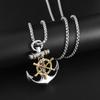 Retro Anchor All-match Compass Rudder Jewelry Pendant Necklace