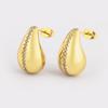 Nidin Classic High Quality Water Drop Shape Gold/Silver Color Women Girls Fashion Zircon Earrings Wedding Jewelry New Year Gift