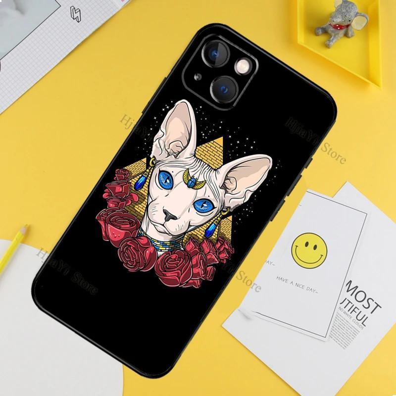 Applicable Apple Iphone Phone Case Tattoo Sphinx Cat Case Soft Case Protective Case Iphone 16