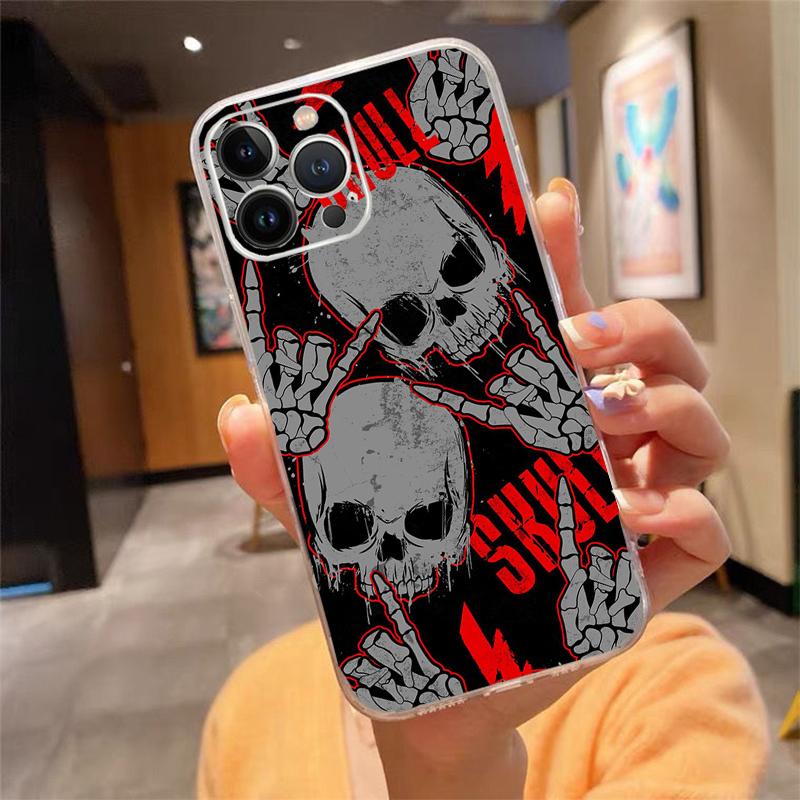 Skull Phone Case Carcasa Funda For iPhone 17 Pro Max 17 Air 16 15 14 13 Pro Max 15 16 Pro 15Plus Case