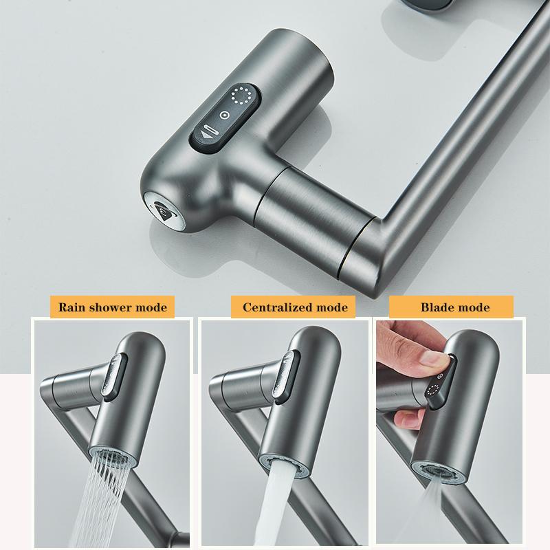 Digital Display LED Basin Faucet 360 Rotation Multi-function Stream Sprayer Hot Cold Water Sink Mixer Wash Tap For Bathroom